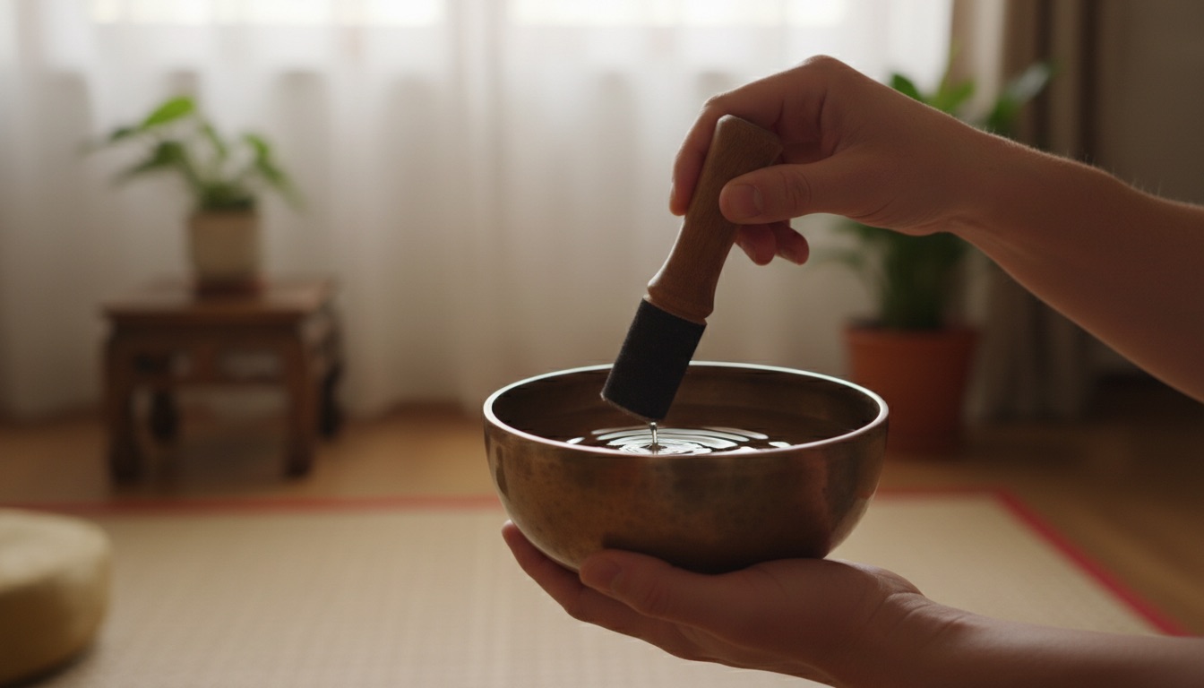 Tibetan singing bowl used in sound frequency healing